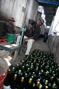 Corking the bottles